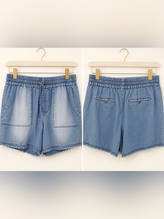 Zenana Outfitters Pants - NWT Zenana Plus Size Pull On Denim Shorts Light Wash